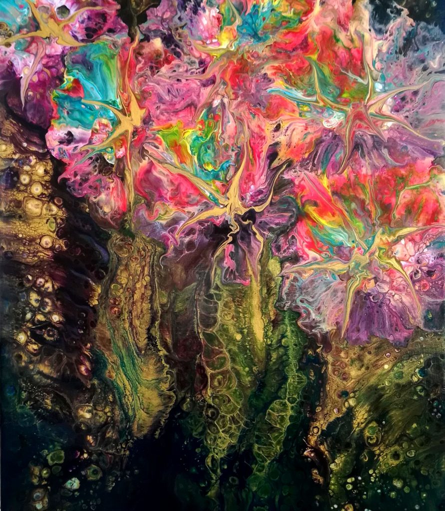 Belle peinture à l'ambiance aquatique et aux couleurs vénitiennes